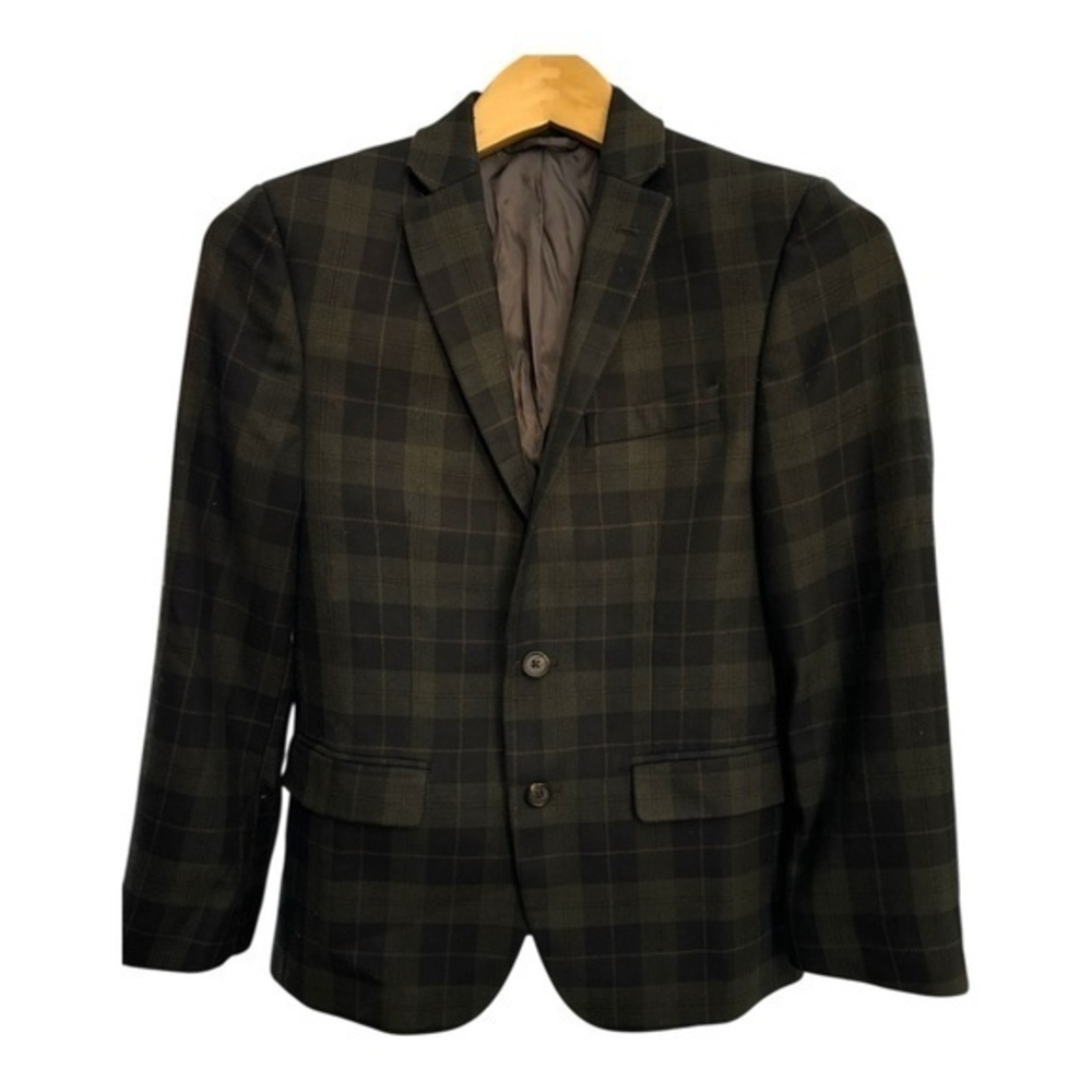 Lauren Ralph Lauren Green Plaid Tailored Blazer Mens XS Boys 14R Preppy Academia